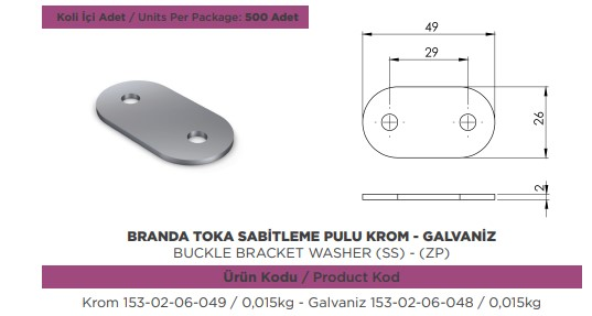 BRANDA GERDIRME TOKA SABITLEME BRAKET PULU GALVENIZ